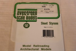HO Scale Evergreen, Plain Sheet Styrene .080&quot; thick #9080 - £13.29 GBP