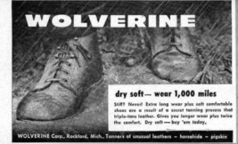 1958 Print Ad Wolverine Triple Tanned Leather Boots Shoes Rockford,MI - $8.72