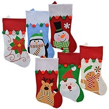 Set of 6 Pack: Christmas House Felt Christmas Character Stockings with P... - £16.41 GBP