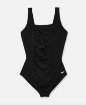 Speedo Women&#39;s  Black Shirred Tank Stretch Swimsuit Size 22 - £29.37 GBP
