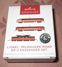 Hallmark 2023 Lionel 3 Pc Miniature Milwaukee Road EP-2 Passenger Ornaments Nib - £23.45 GBP