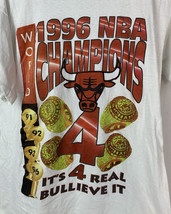 Vintage Chicago Bulls T Shirt 1996 NBA Champs Single Stitch Jordan 90s Rap Tee - £78.68 GBP