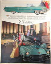 Vintage Print Ad 1956 Green Cadillac Convertible Boston Art Museum General Motor - £23.26 GBP