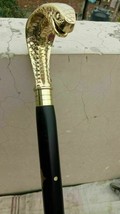 Nautical Cobra Snake Brass Handle Cane Antique Wooden Walking Stick Chri... - $32.38