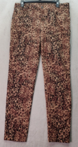 Needle &amp; Cloth Pants Women&#39;s 12 Brown Leopard Print Cotton Skinny Ankle Pockets - £15.92 GBP