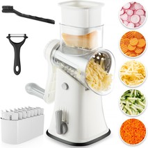Cheese Grater with Handle 5 in 1 Cheese Shredder Rotary Vegetable Potato Slicer  - £47.33 GBP