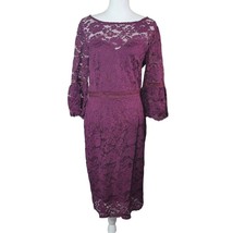 Knitee Lace Dress Womens 14 Zip Mother Groom Bride Red Bergundy Maroon M... - $36.12