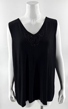 Catherines Added Dimensions Sleeveless Sweater Plus Size 1X Black Beaded... - $23.76