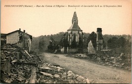 1918 Photo Postcard Frignicourt Marne France Rue De Cotton Ruins after Bombing - £7.03 GBP