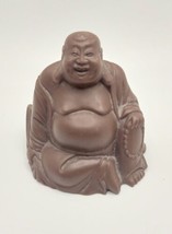 ASIAN Vintage Budhha Laughing Happy Sitting Figurine Statue 2.5&quot;X 2.5&quot;  - £19.40 GBP