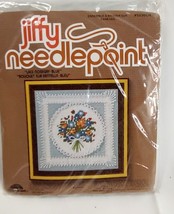 Sunset Design Jiffy Needlepoint Lace Nosegay Blue Needlepoint Kit Vintage 5 X 5 - £9.07 GBP