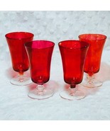 Vintage Mariposa Bijoux Cordial Ruby Stain Glasses (Made in Poland) Set ... - $733.57 MXN