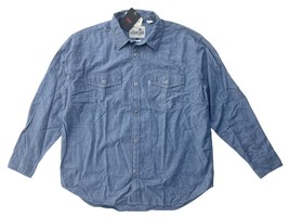Levis Silver Tab Mens Blue Medium Wash Relaxed Fit Button Up 2 Pocket Shirt - £29.40 GBP
