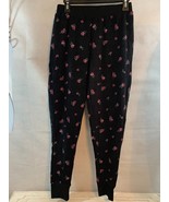 NEW! FREE SHIP! Women’s Nine West “OH SO SOFT” Pajama Pants M Black Flor... - £9.43 GBP