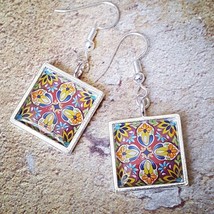 Unique Stained Glass Earrings Handmade Art Nouveau Victorian Vintage Style Gift - £8.29 GBP