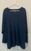 Designs &amp; Co Lane Bryant Womens V-Neck Long Sleeve Sweater Green Sz 22/24 - £12.90 GBP