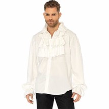 Mens White Ruffle Shirt Regency Pirate Medieval Victorian Renaissance Prince XL - £20.35 GBP
