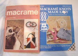  2 Vintage Macrame Books Macrame Knots Made Easy and Step by Step Macrame   - $12.99