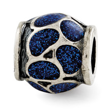 Silver Reflections Blue Enamel w/Sparkles Bead QRS2794 - $26.76