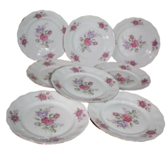 Favolina Floral Rose Pattern Made In Poland 8 Piece Dinner Plate Set 10&quot;... - £47.30 GBP
