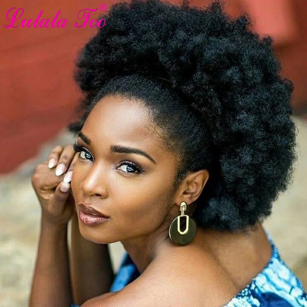 Lulala Too 10inch Synthetic High Puff Afro Kinky Curly Wig Ponytail Drawstri - £12.49 GBP