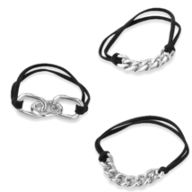 Bracelet Hair Ties with Beige Black Elastic, Looks Cute on Your Wrist an... - £21.21 GBP