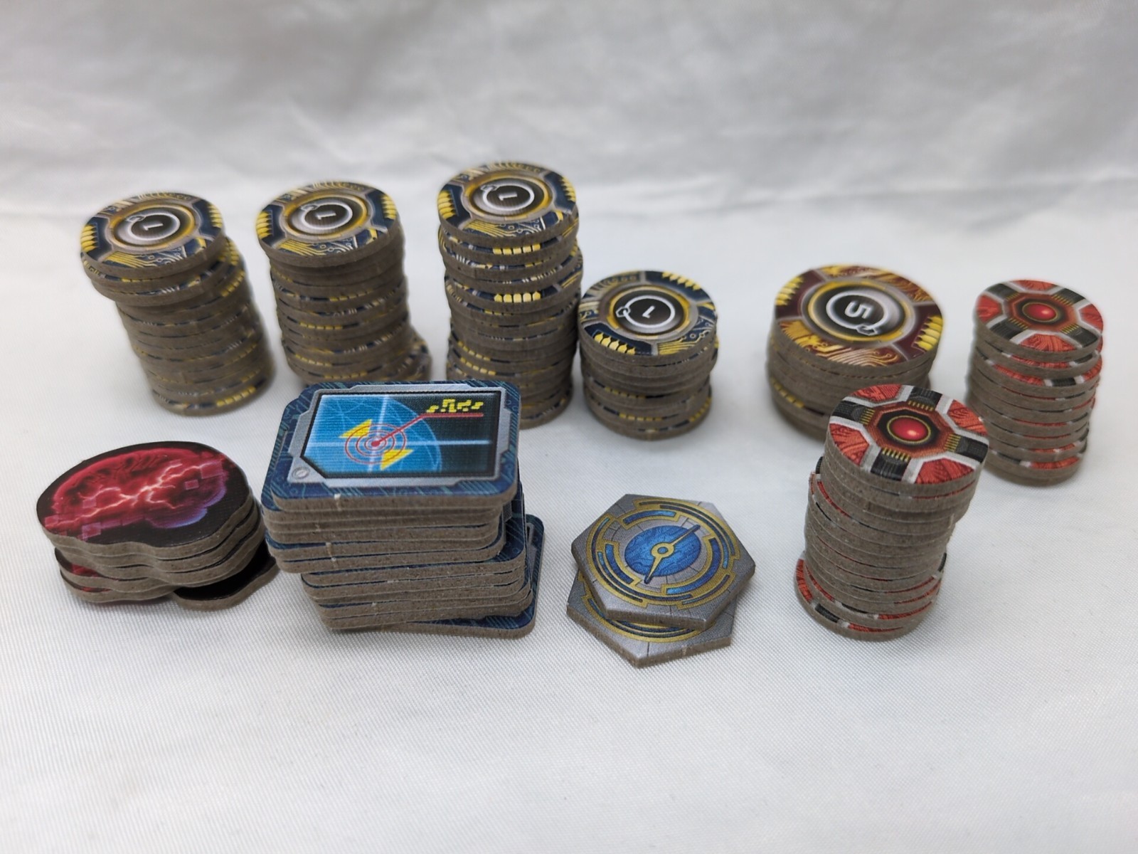 Set Of (102) Android Netrunner Cardboard Tokens Credits Tags Brain Clicker - $24.74