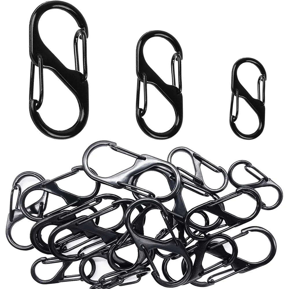 10pcs S Type Carabiner Zipper Clip Anti-Theft Keep Zipper Closed Mini Keychain - £7.76 GBP+