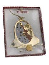 Vintage Trifari Gloria Duchin Christmas Ornament 1994 Tree Bell Pearls Gold New - £8.46 GBP