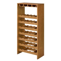 Oak 7-Tier Wine Rack: Store 70 Bottles - £143.27 GBP