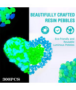 300Pcs Glow In The Dark Pebbles Garden Glowing Rocks Fish Tank Luminous ... - £15.71 GBP