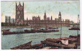 Postcard London England UK Houses Of Parliamnet Glitter Trimmed - $1.38