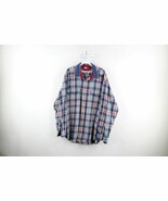 Vintage 90s Tommy Hilfiger Mens XL Faded Denim Collar Flannel Button Shi... - $68.60 CAD