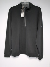 Adidas Mens Lightweight Half Zip Black Pullover Golf Layering Top Size Large - $42.45