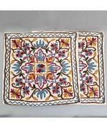 Hand Embroidered Floral Design 15&quot;x15&quot; Square Decorative Pillow Cases Se... - €12,66 EUR