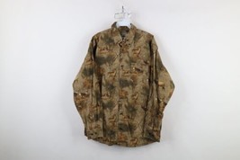 Vintage Columbia Mens Medium Nature Deer Buck All Over Print Button Down Shirt - $44.50