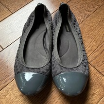 Dana Buchman Ballet Flats Womens 7 Gray Patent Leather Toe Quilted Casual Shoes - £13.13 GBP