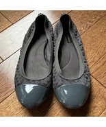 Dana Buchman Ballet Flats Womens 7 Gray Patent Leather Toe Quilted Casua... - £13.04 GBP