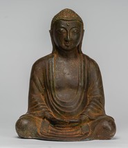 Ancien Japonais Style Bronze Assis Méditation Amitabha Buddha Statue -31cm / 12 - £594.14 GBP