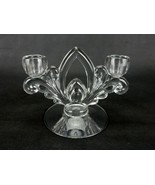 Vintage Glass 2-Candle Holder, Open Pointed Arch, Round Bowl Sconces, Ba... - $19.55