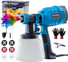 CULATECH Paint Sprayer, 700W Upgraded HVLP Electric Spray Paint Gun, with 6 - $84.13