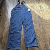 Dickies Mens Bib Overalls Blue Jeans Dark Wash Carpenter Farmer Work Denim 2XL - £33.81 GBP