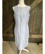 Talbots Pure Silk Dress Womens Size 8 Light Blue Sleeveless Midi Cottage... - $28.41