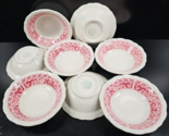 (8) Syracuse China Strawberry Hill Pink Dessert Bowls Set Vintage Restau... - $68.97
