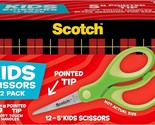 Scotch 5&quot; Soft Touch Pointed Kid Scissors, Green, 12 Count Unit, Green  - £9.86 GBP