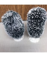 2 Lemax Miniature Snow Covered Shrubs, Bushes Christmas Snow Village Acc... - $7.74