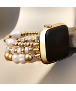 cape diablo Golden Freshwater Pearl Stretch Apple Watch Strap- SIZE LARGE - $74.13
