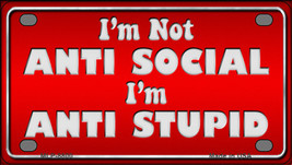 Anti Social Novelty Mini Metal License Plate Tag - £11.76 GBP