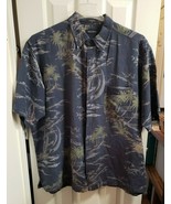MEN&#39;S NAUTICA SHIRT SIZE  XL NAVY &amp; SAGE GREEN BUTTON FRONT OCEAN - $280.93 MXN