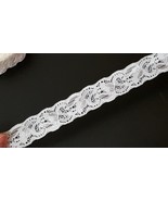 1&quot; / 25mm wide 5-20 yd Ivory Scallop Flower Stretch Elastic Lace L677 - £4.50 GBP+